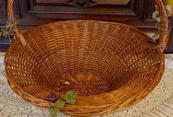 Großer Weidenkorb mit Henkel, Ø 54 cm, XXL Dekokorb, Naturgeflecht - Bild 3