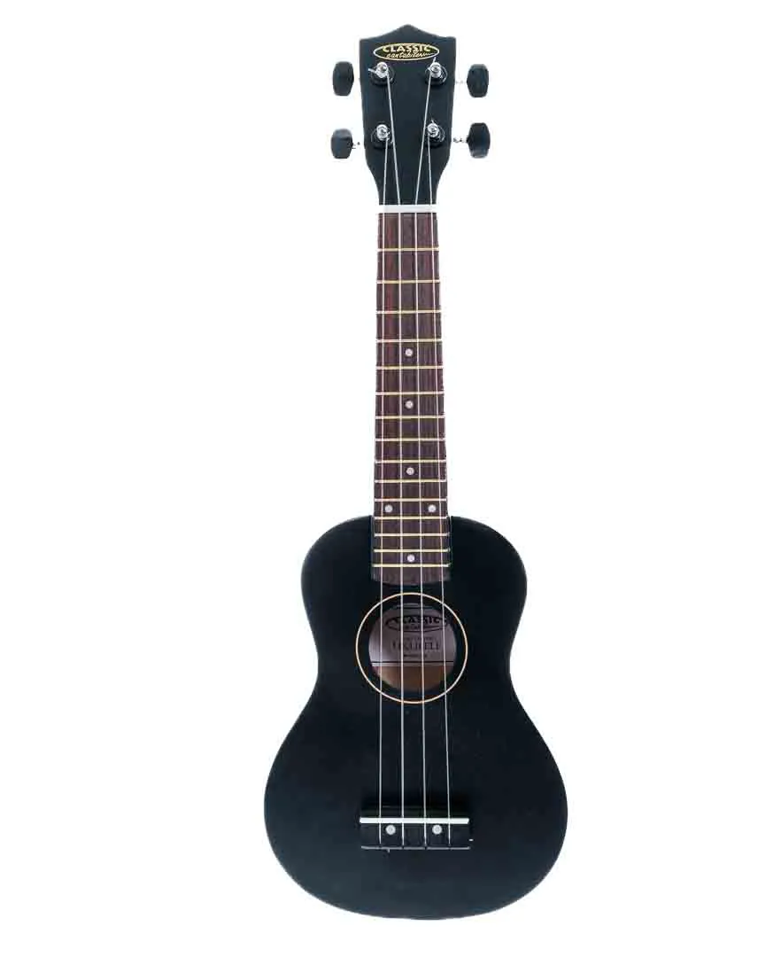 Classic Cantabile Ukulele Schwarz Set inkl. Tasche und Songbook und Ukulelenschule – Bild 2