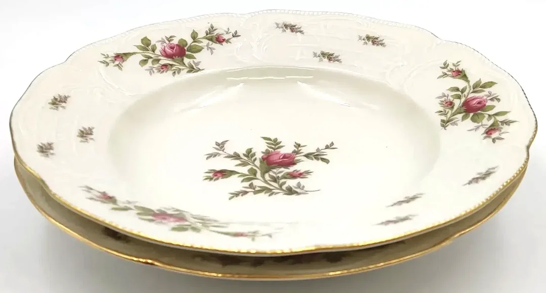 Rosenthal Sanssouci Elfenbein Moosrose Suppenteller 23 cm (2 Stück) - Bild 1