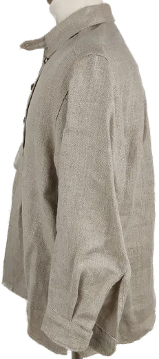 Kinder Trachtenhemd "Geißenpeter", langarm mit Kragen, beige, Größe 128 – Bild 2