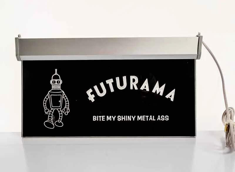 Leuchttafel blau Futurama 