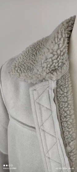 Graue Zara Jacke in Wildlederoptik - Bild 5