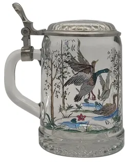 Alwe Bierkrug mit Deckel und Vogelmotiv, Höhe 17cm - Bild 2
