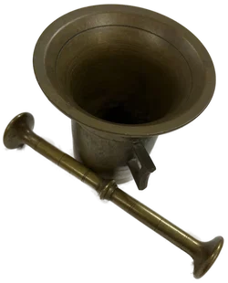 Bronze Mörser Vintage 12 cm hoch mit 2teilig  - Bild 2