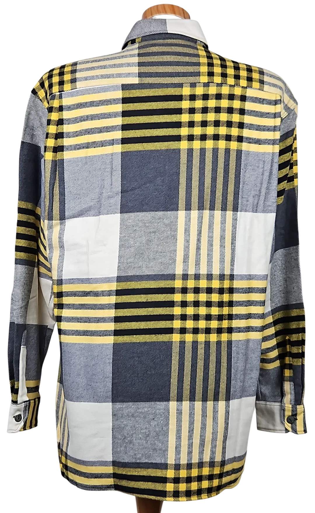 LUIGI Vintage Herren Hemd, gelb/grau - Gr. L  – Bild 3