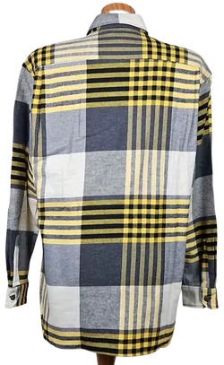 LUIGI Vintage Herren Hemd, gelb/grau - Gr. L  - Bild 3