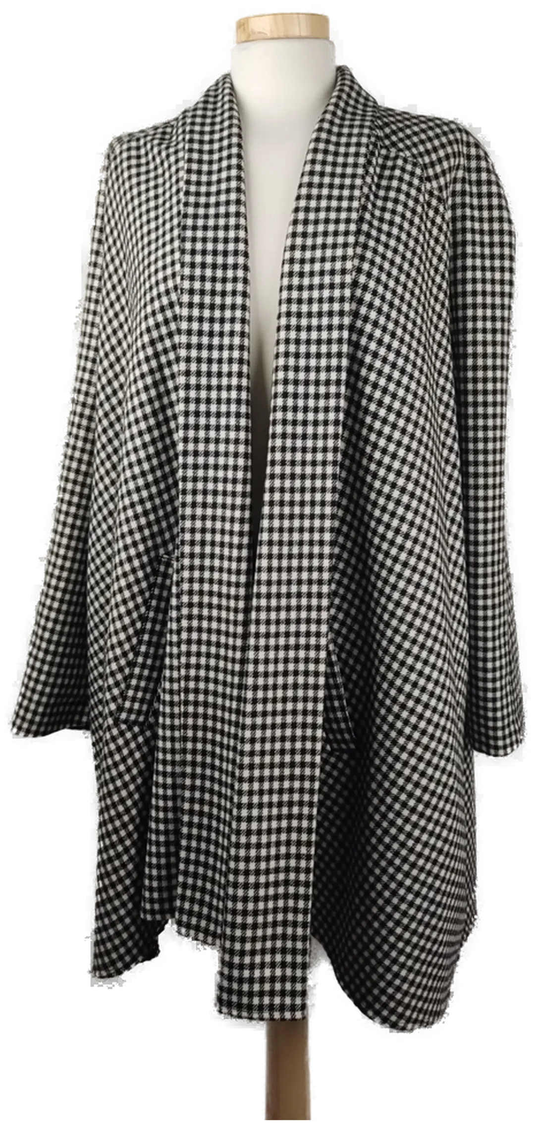 Damen Cape kariert schwarz-weiß - L/40 - Bild 4