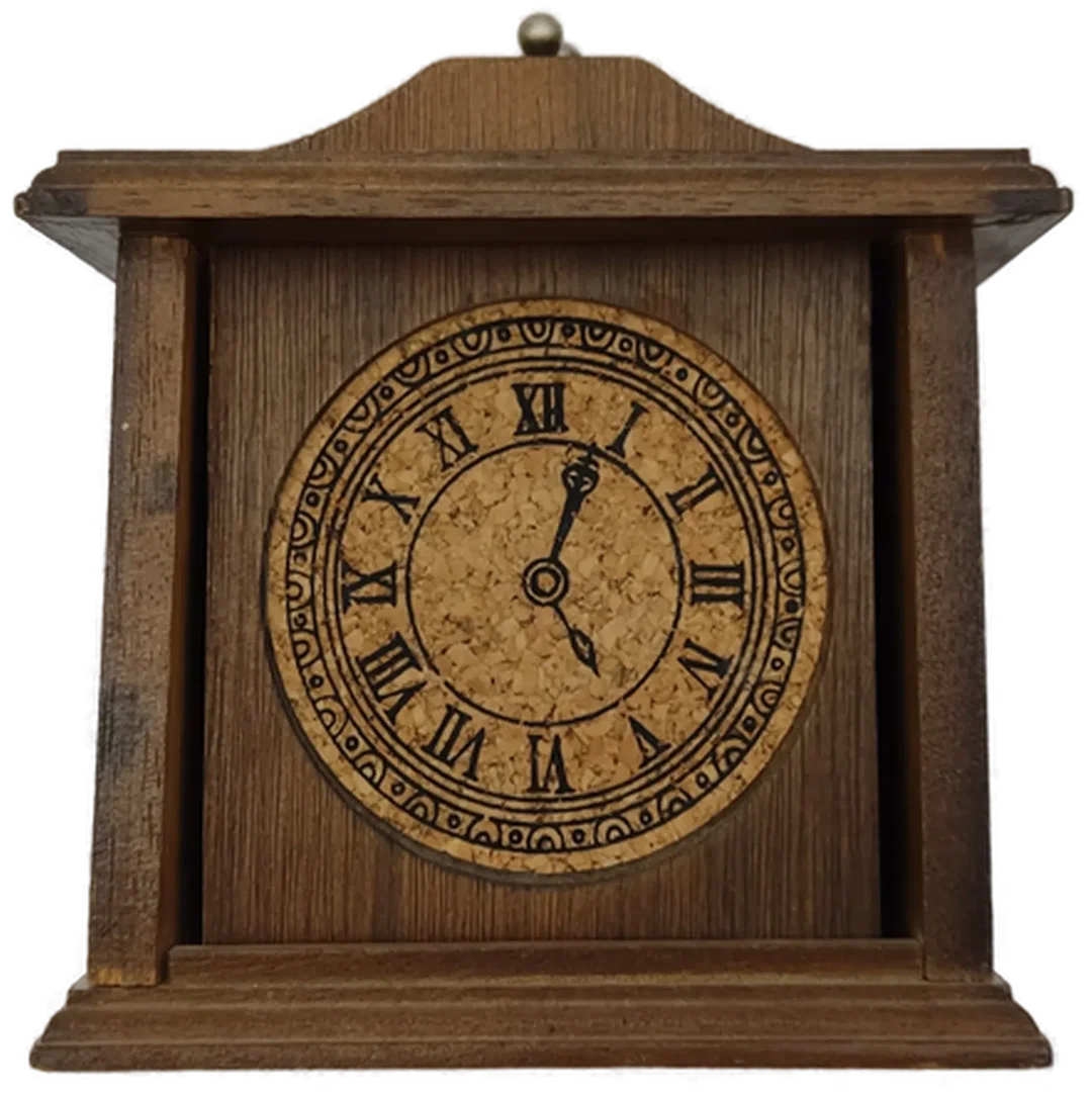 Holz-Untersetzer 6er-Set Uhr-Design | Zeitloser Charme - Bild 1