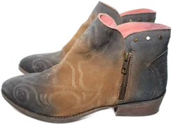 Damen Stiefeletten Wildlederoptik – Grau-Braun, Gr. 41, Western-Stil - Bild 2