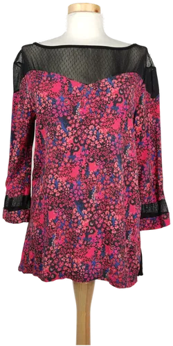 Promod Damenbluse schwarz mit Blumenmuster - L/40 - Bild 1