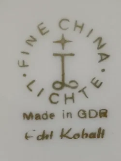 Lichte Porzellan Vase (Fine China) Echt Kobalt Gold  | Aus Thüringischen Manufaktur - Bild 8