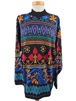 Vintage Damen Pullover, multicolor - Gr. M/38 - Bild 1