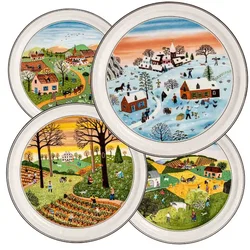 Villeroy & Boch „Die vier Jahreszeiten“ 4 Wandteller Gérard Laplau komplett Ø 23,5 cm – Vorschau 1