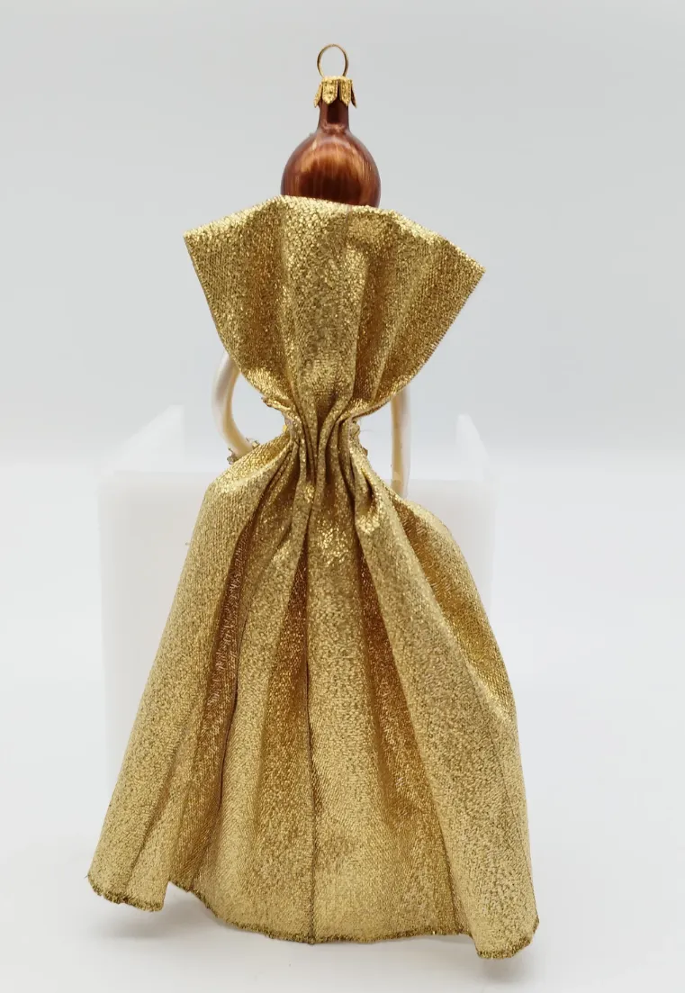 Weihnachtbaum-Änhänger, Dame mit goldenem Kleid – Bild 3
