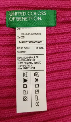 United Colors of Benetton Kindermütze pink Gr. 2Y-YS – Vorschau 3