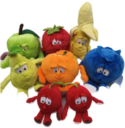 8 Stk. Plüschfiguren, Goodness Gang "Obst", Sammelfiguren – Vorschau 1