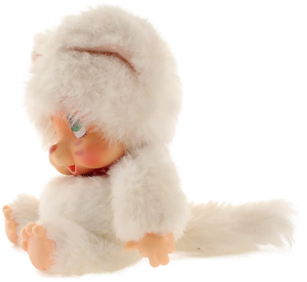 Vintage Monchhichi-ähnliche Puppe im Katzenkostüm - Sammlerstück – Bild 2