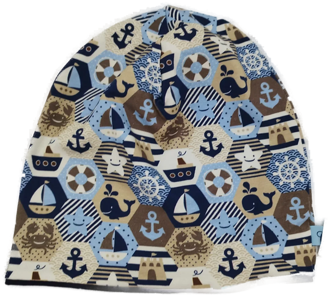 3er Set Jersey Mützen *handmade* Gr. 51/52 – Bild 3