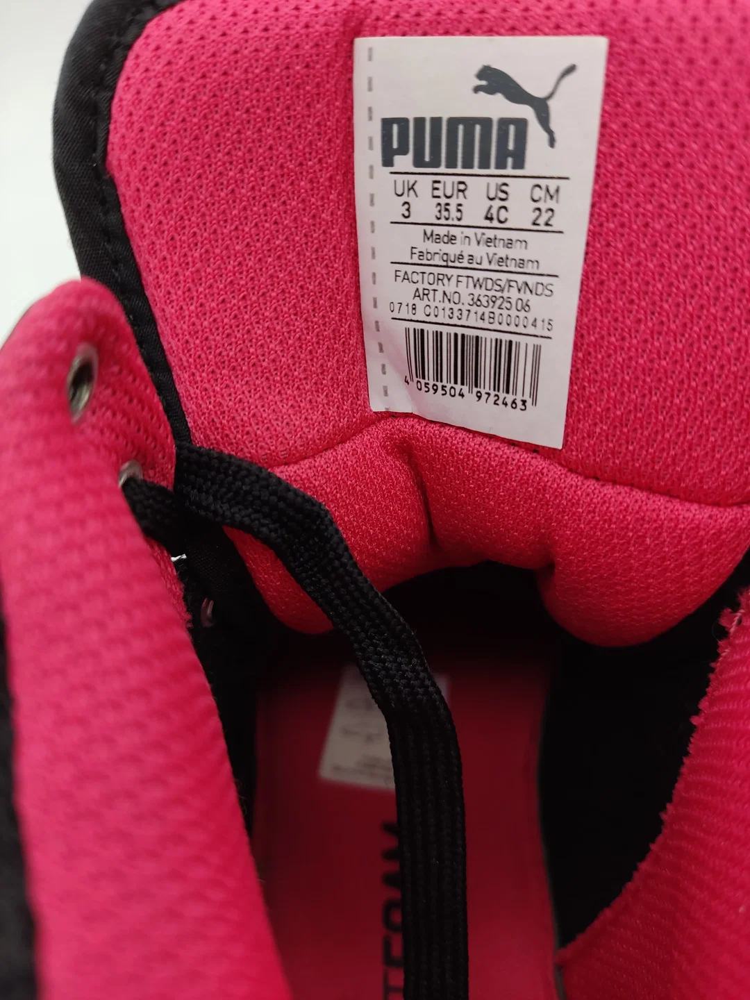 Puma Kinder Sneakers schwarz/pink Gr. 35.5 – Bild 4