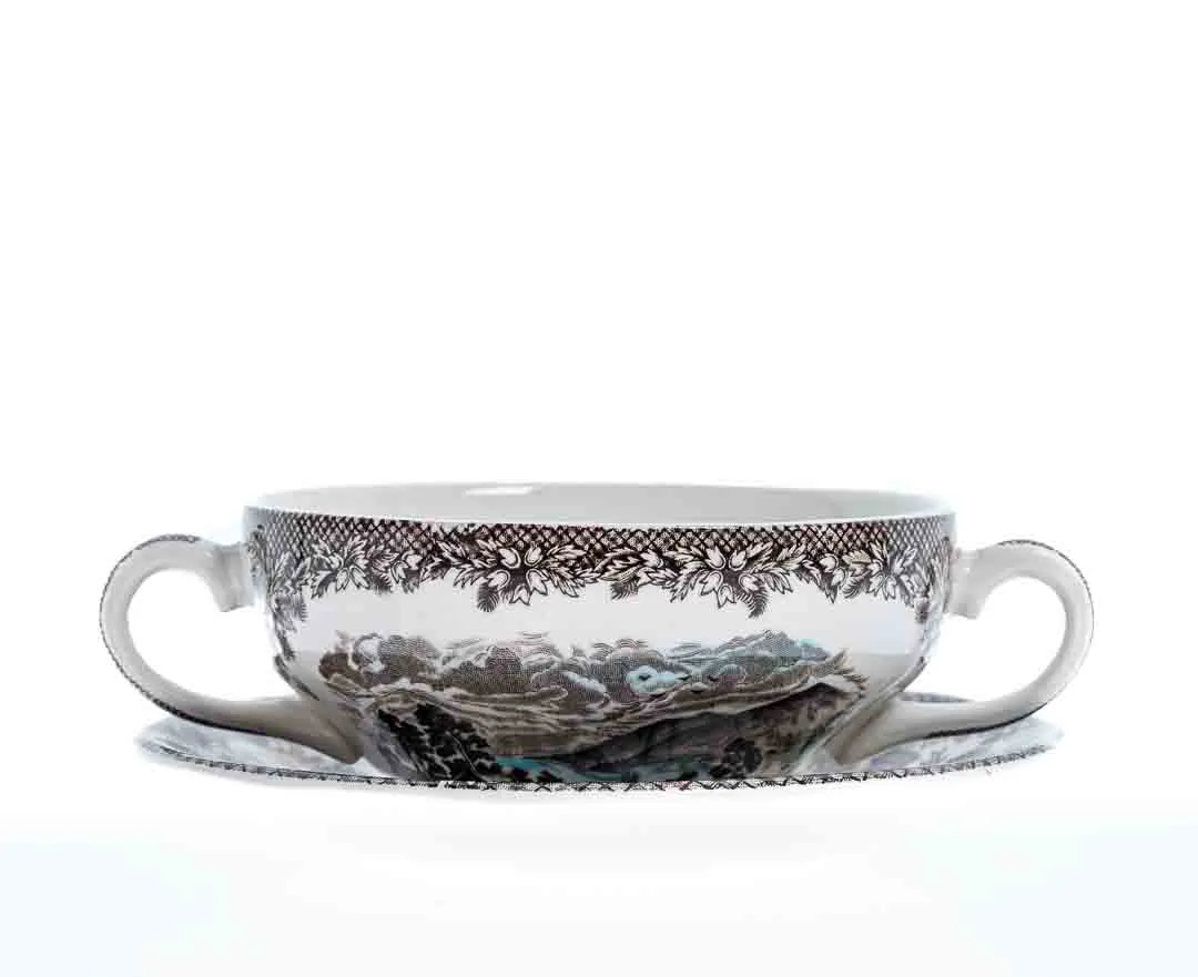 Enoch Wedgwood Tunstall Ltd Suppentasse mit Unterteller Desgin "Lochs of Scotland" – Bild 7