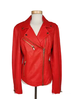 Rino & Pelle Damen Lederjacke, orange - Gr. XS - Bild 1