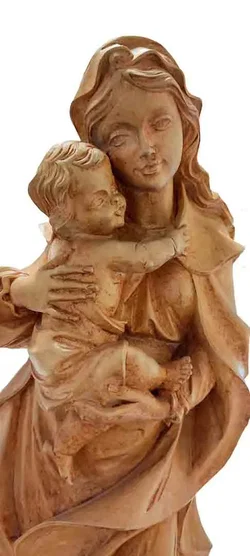 Klassische Madonna mit Kind aus Holz – Vorschau 3