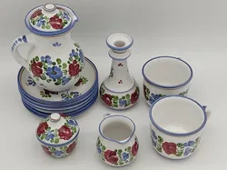 Vintage 13-teiliges Geschirr von J. GRAF KERAMIK - Handarbeit/Handbemalt - Bild 2