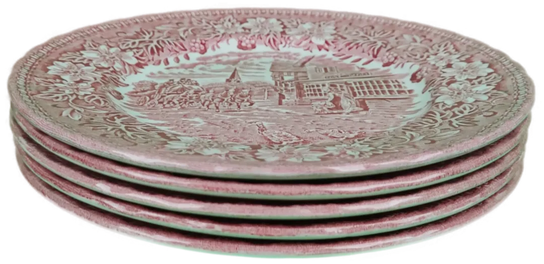 5 Stk Royal Tudor Ware Porzellan Dessertteller - Bild 1