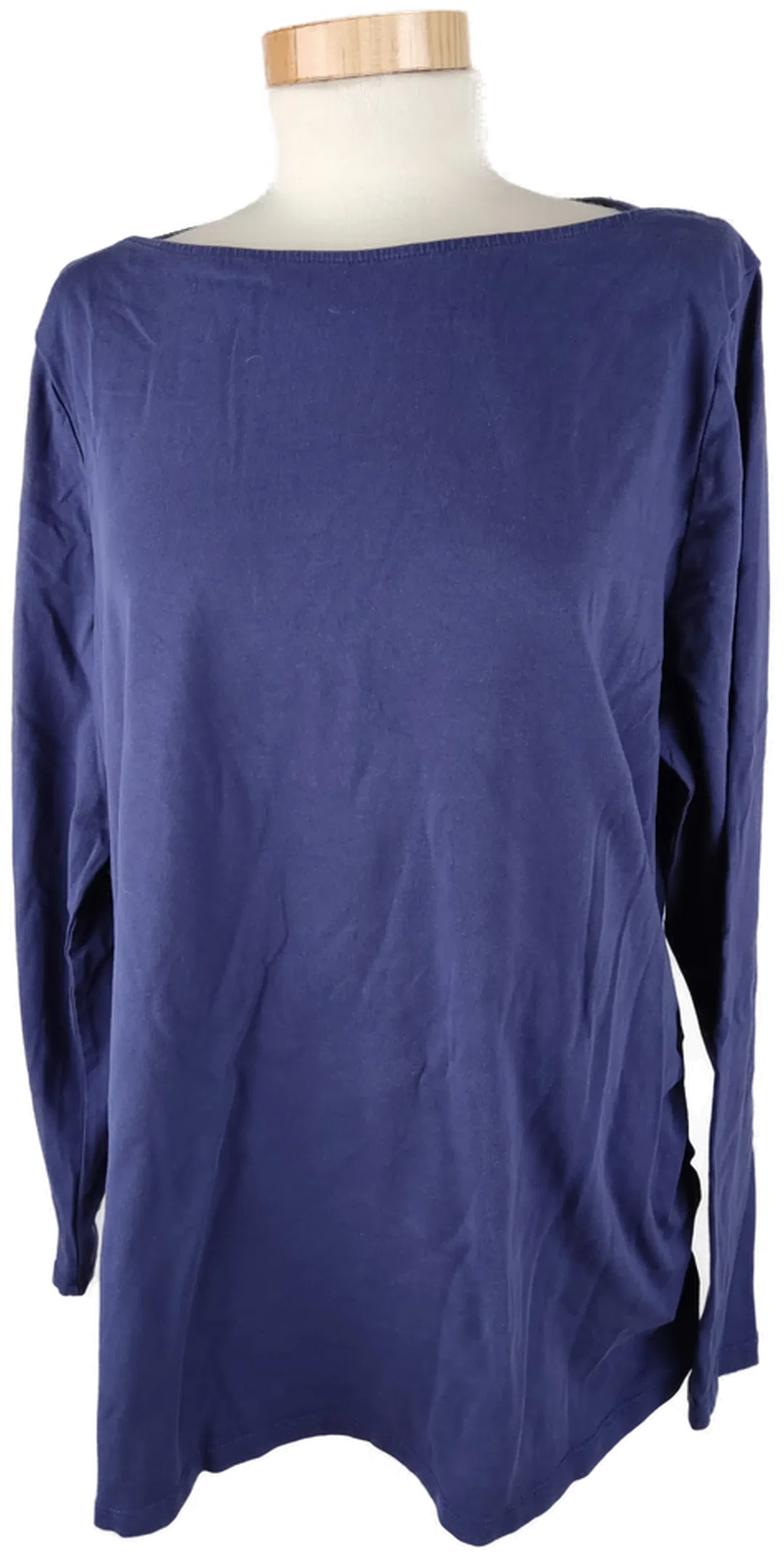 T-Shirt "Yessica", langarm mit Schifferlsausschnitt, dunkelblau, Größe L – Bild 1