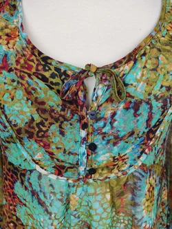 Esprit Damen Tunika braun/grün/türkis gemustert - M/38 - Bild 4