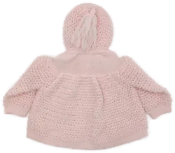 Vintage Baby Strickjacke mit Kapuze, hellrosa - Bild 2