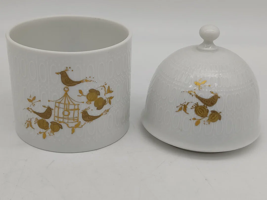 ROSENTHAL "Romanze" Vintage Deckeldose und Vase. Porzellan mit Goldverzierung – Bild 4
