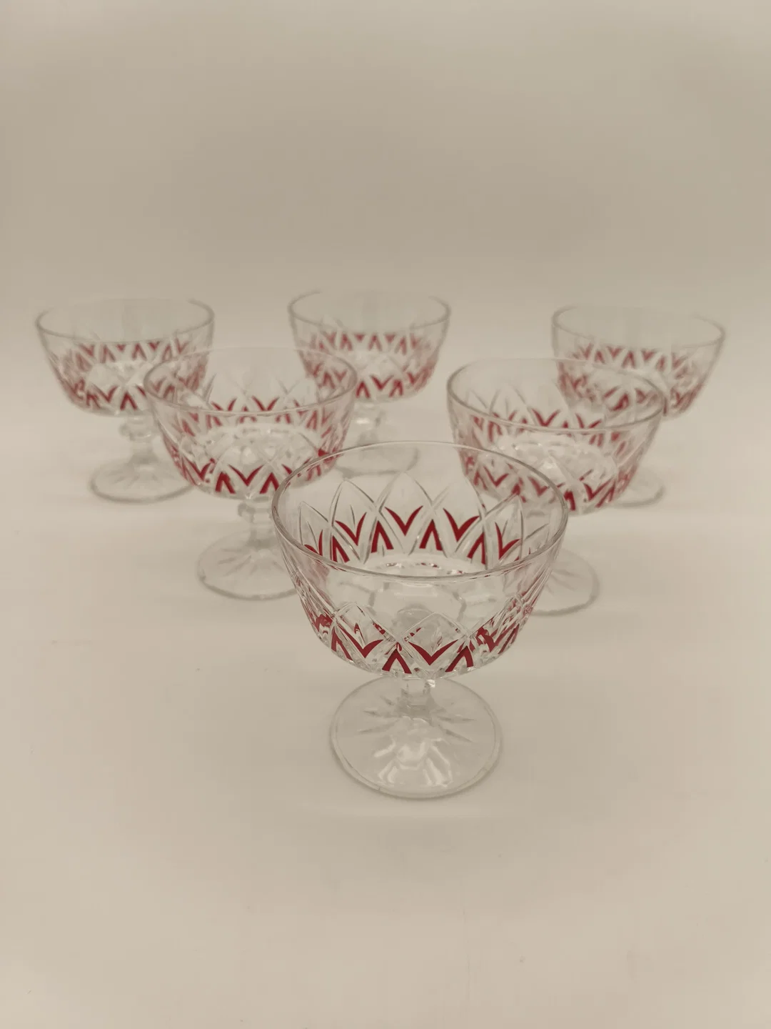 6 Dessertgläser, Champagnerschalen, Vintage, 50er – Bild 3
