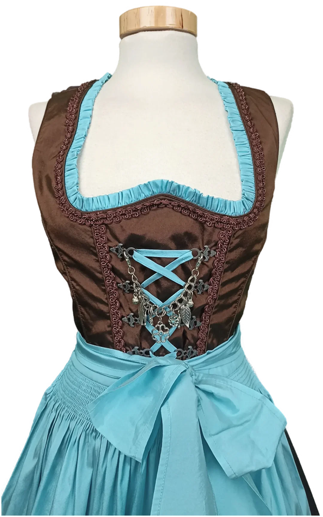 Country Line Damendirndl blau/braun Gr. 34 – Bild 3