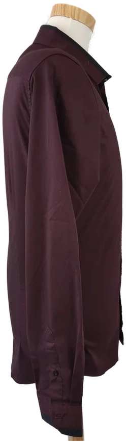 SMOG Herrenhemd weinrot-schwarz -  M (Slim fit) – Vorschau 2