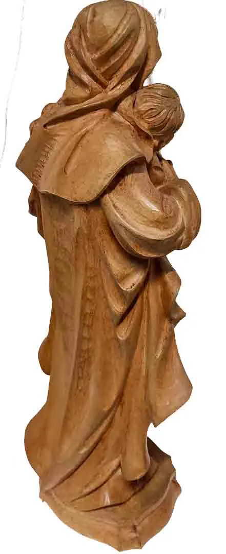 Klassische Madonna mit Kind aus Holz – Bild 2