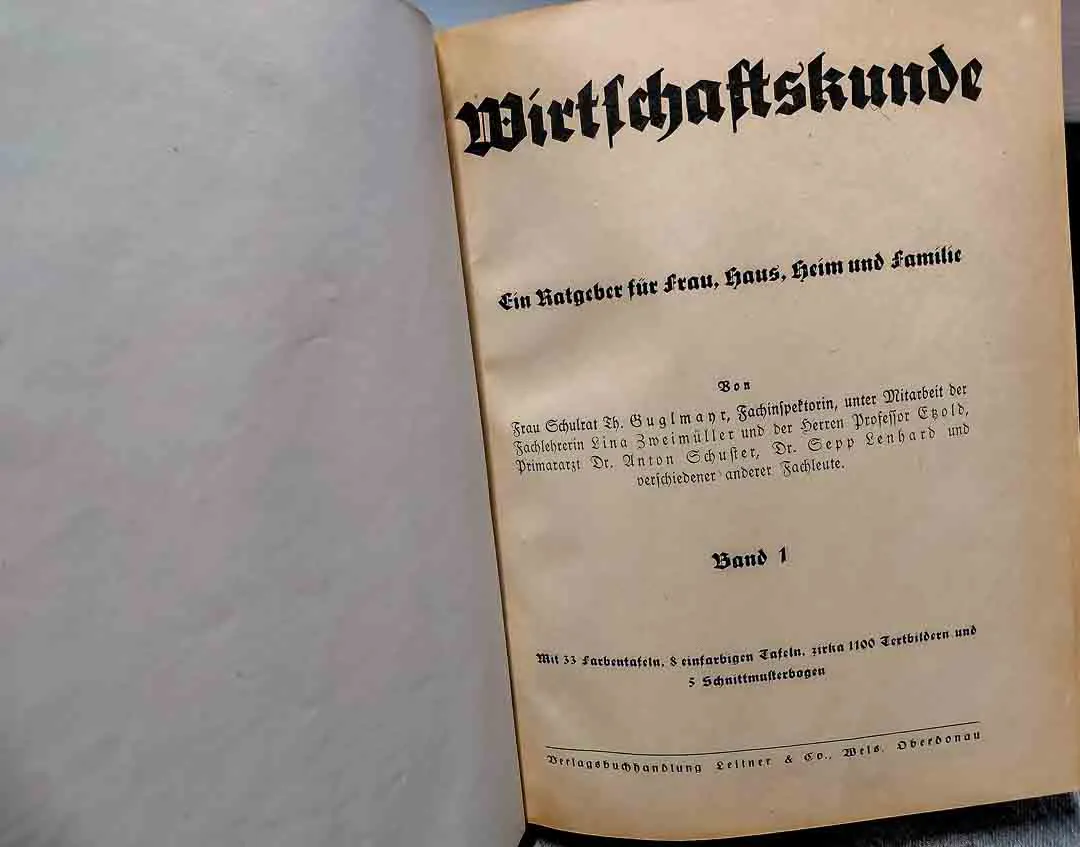 Antiquariat: Haushaltsbuch Wirtschaftskunde Wels Fraktur Rezeptbuch Vintage – Bild 2