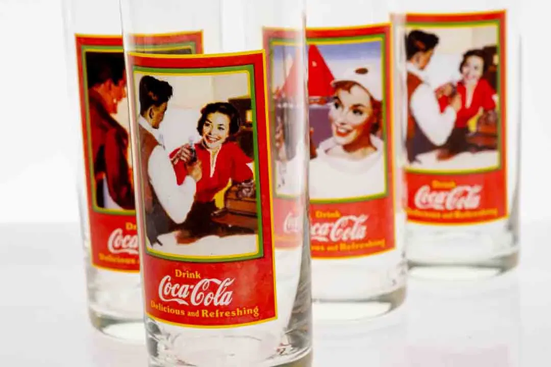 Coca-Cola 125 Jahre Werbe-Sammelbecher im Vintage-Stil (4Stück) - Bild 4