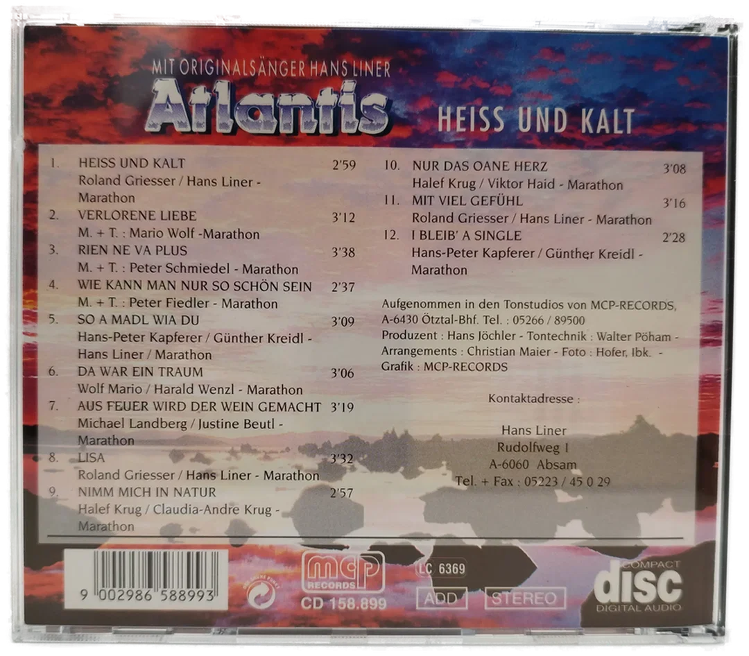 Atlantis, Heiss und Kalt - CD / Mit Originalsänger Hans Liner! – Bild 2