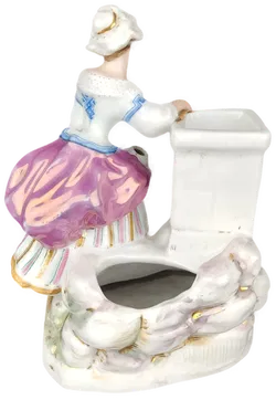 Dekoskulpturen aus Porzellan - Rococo Bauernmädchen und Jäger - Bild 3