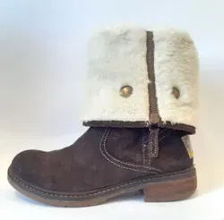 MANAS Design Damen Stieflette/Stiefel Rauleder, braun - Gr. 37 - Bild 5