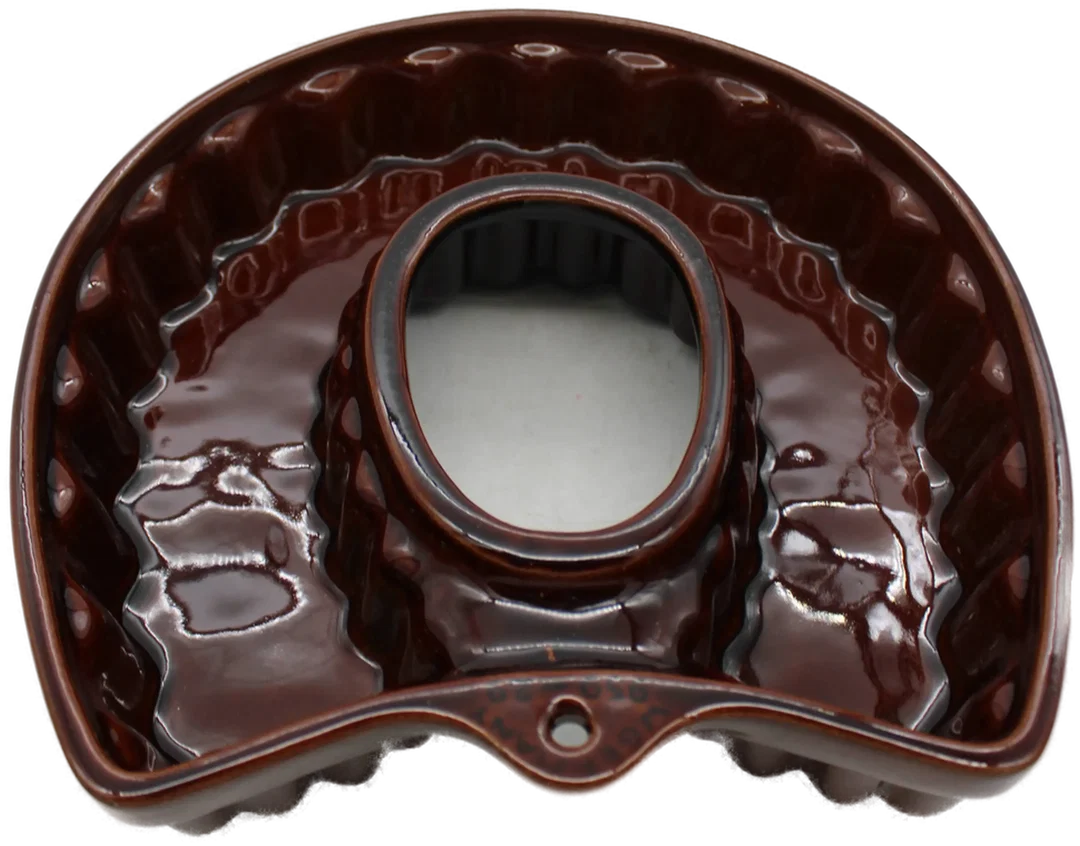Westdeutsche Keramik Backform Wanddeko, braun glasiert, Länge ca. 30 cm – Bild 3