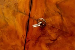 Art Déco Kleiderschrank, Wurzelholz-Furnier, 120x190 cm, Vintage, Art Deco - Bild 4