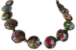 Halskette mit Millefiori-Perlen aus Muranoglas - Bild 3