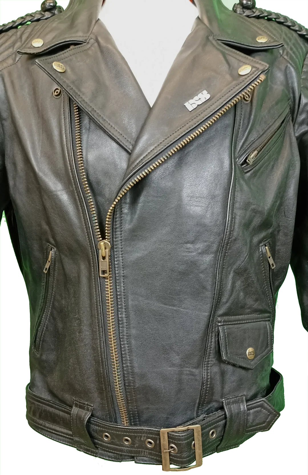 IXS Herren Leder Motorradjacke Biker Basics schwarz Gr. L – Bild 4