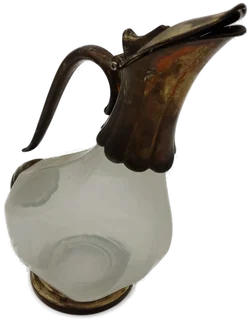 Entenschnabelkaraffe - Glas versilbert (oxidiert) – Vorschau 3