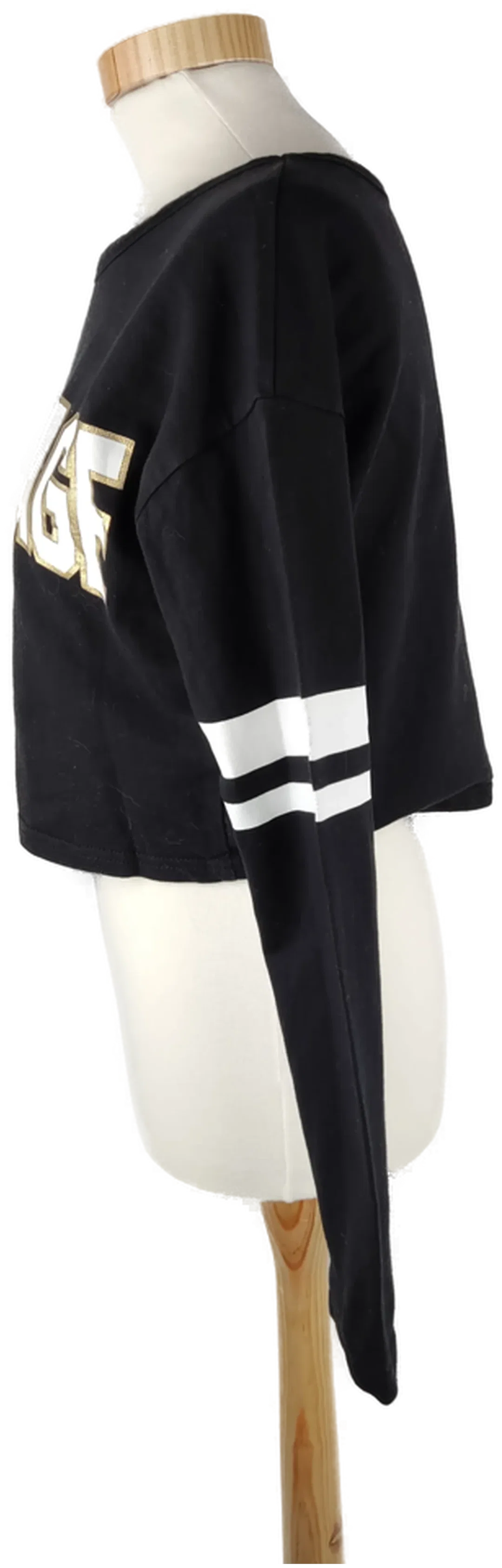 T-Shirt "FB Sister". langarm mit Rundhalsausschnitt, schwarz mit Aufdruck, Größe XS – Bild 2