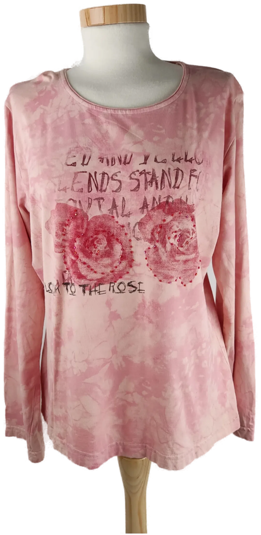 T-Shirt "'X-Mail", langarm mit Rundhalsausschnitt, rosa mit Aufdruck, Gr. L – Bild 1
