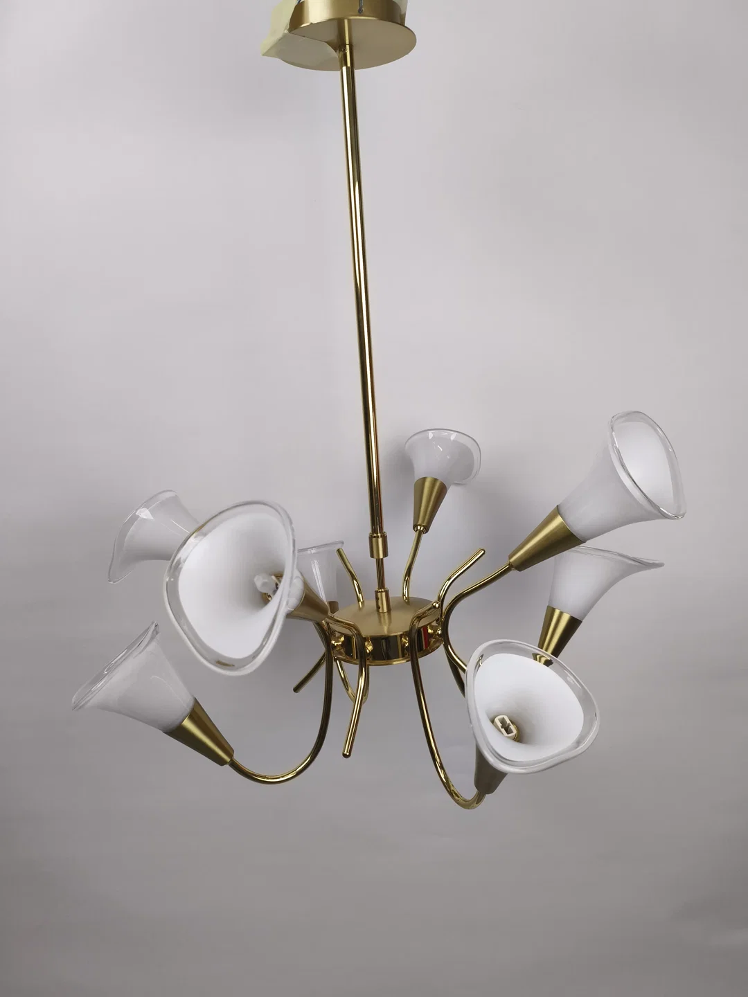 Deckenleuchte Messing/Glas, 8-flammig – Bild 2
