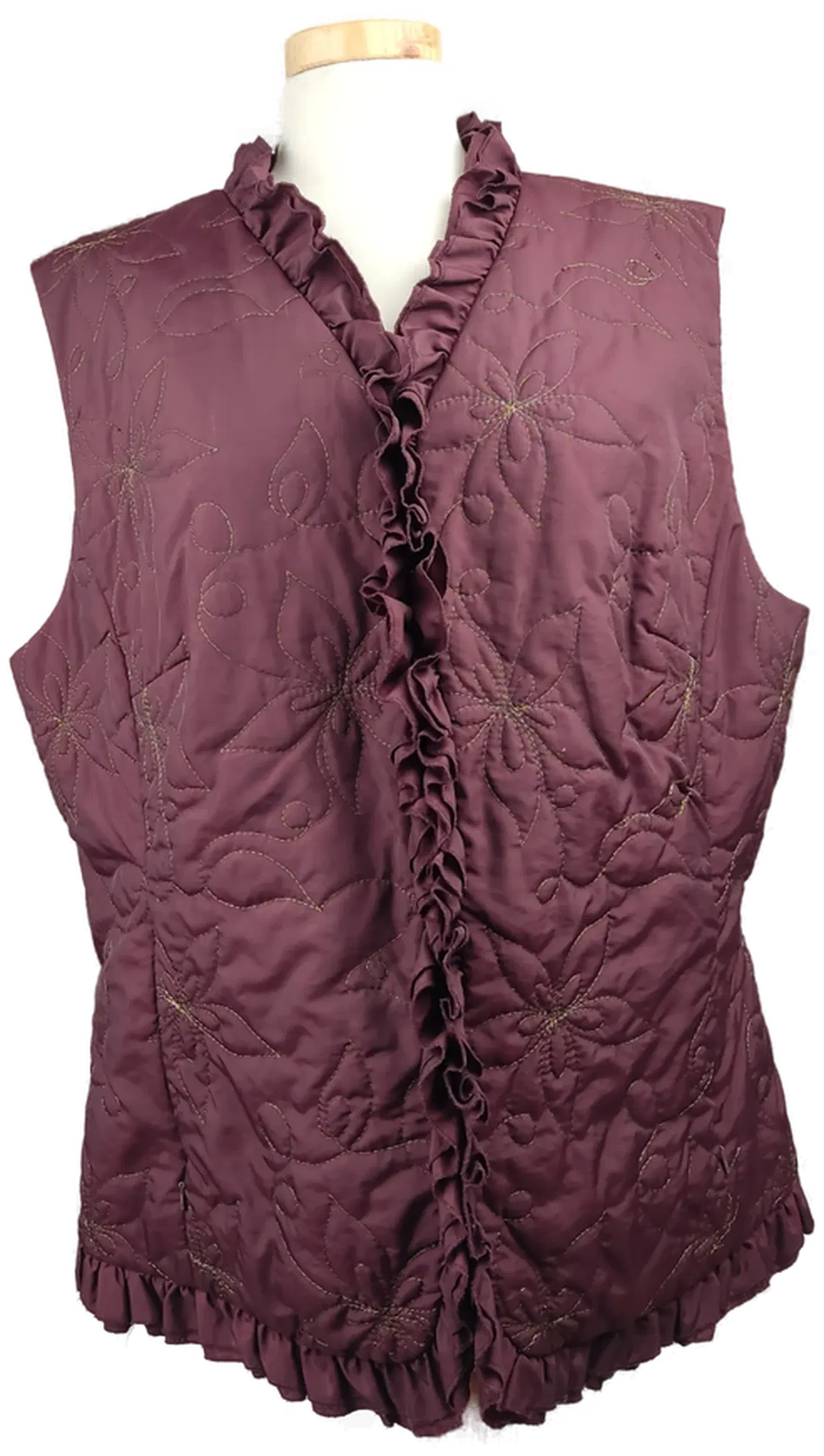 CHICC Damen-Weste weinrot mit goldener Blumenstickerei - XXL/44 - Bild 4